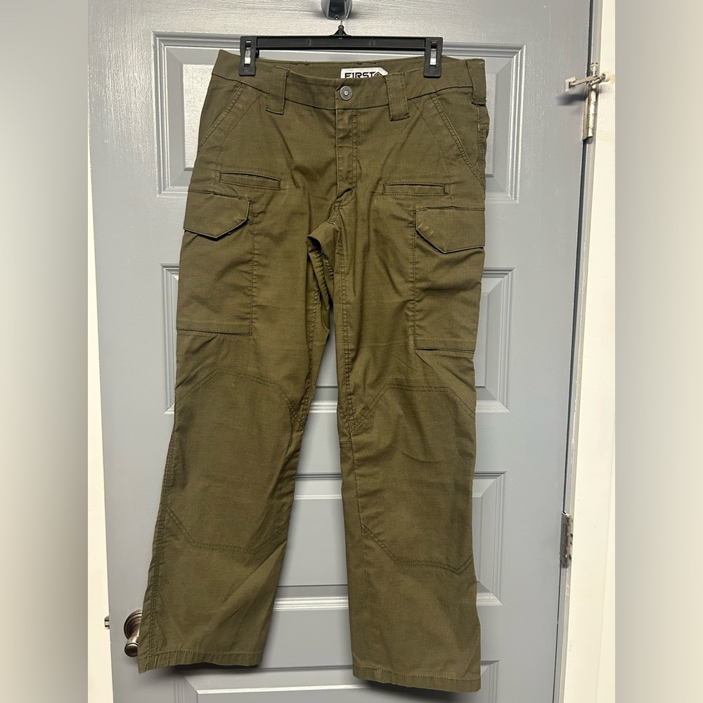 First Gear Olive Straight-Leg Cargo Pants